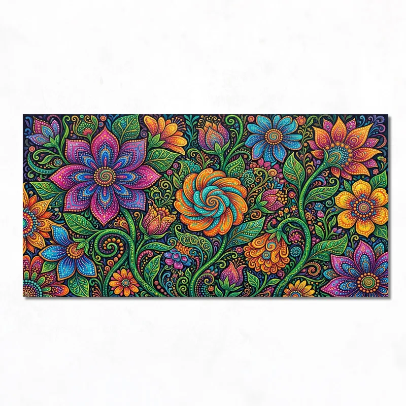Vibrant Floral Pattern yayoi kusama canvas wall art