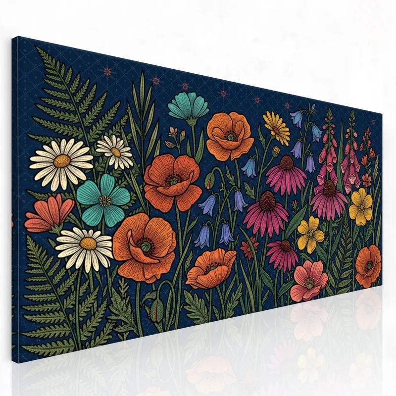 Quadro moderno giardino botanico vibrante