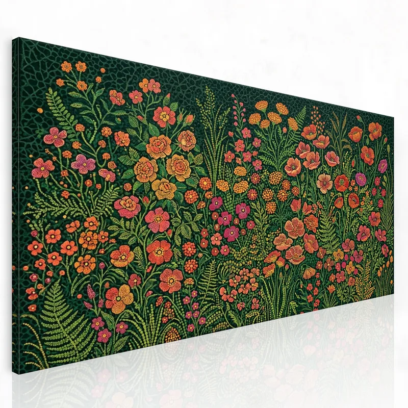 Giardino Fiorito Vibrante quadro moderno su tela
