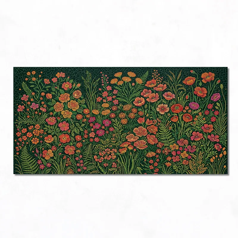 Jardín floral vibrante yayoi kusama cuadro moderno