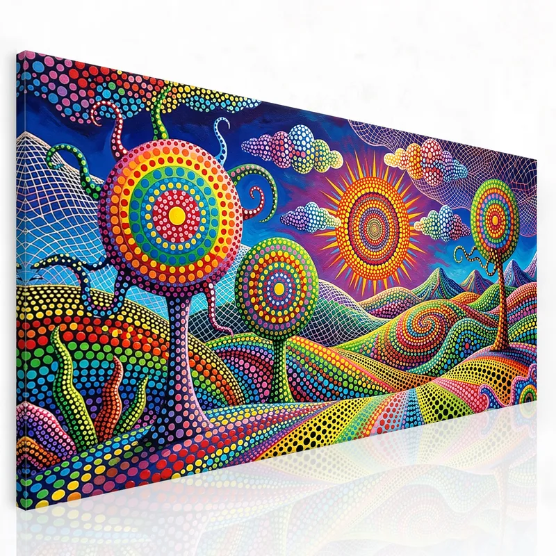 Arte del Paesaggio a Punti Vivaci quadro canvas