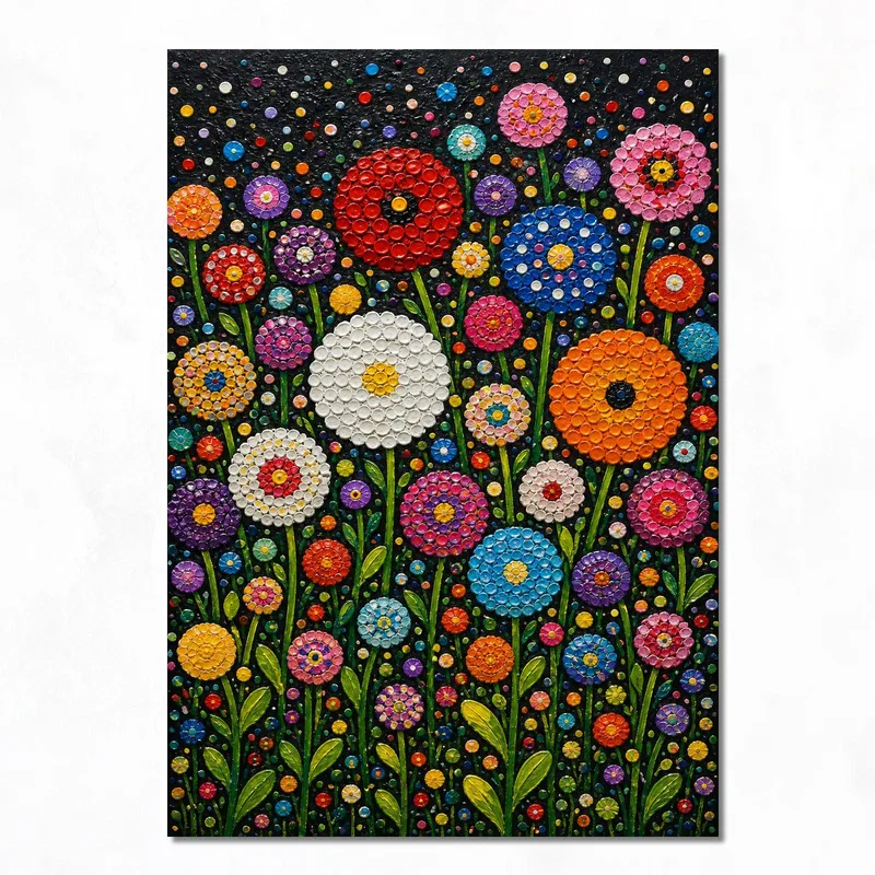 Fantasia Floreale Vivace yayoi kusama quadro moderno su tela