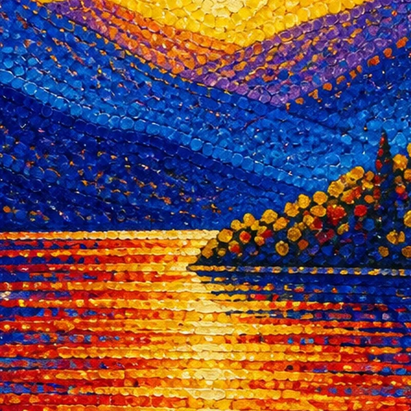 Vibrant Sunset Over Mountain Lake canvas art print