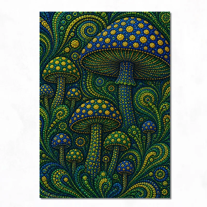 Lebendige Pilzfantasie yayoi kusama drucken auf leinwand
