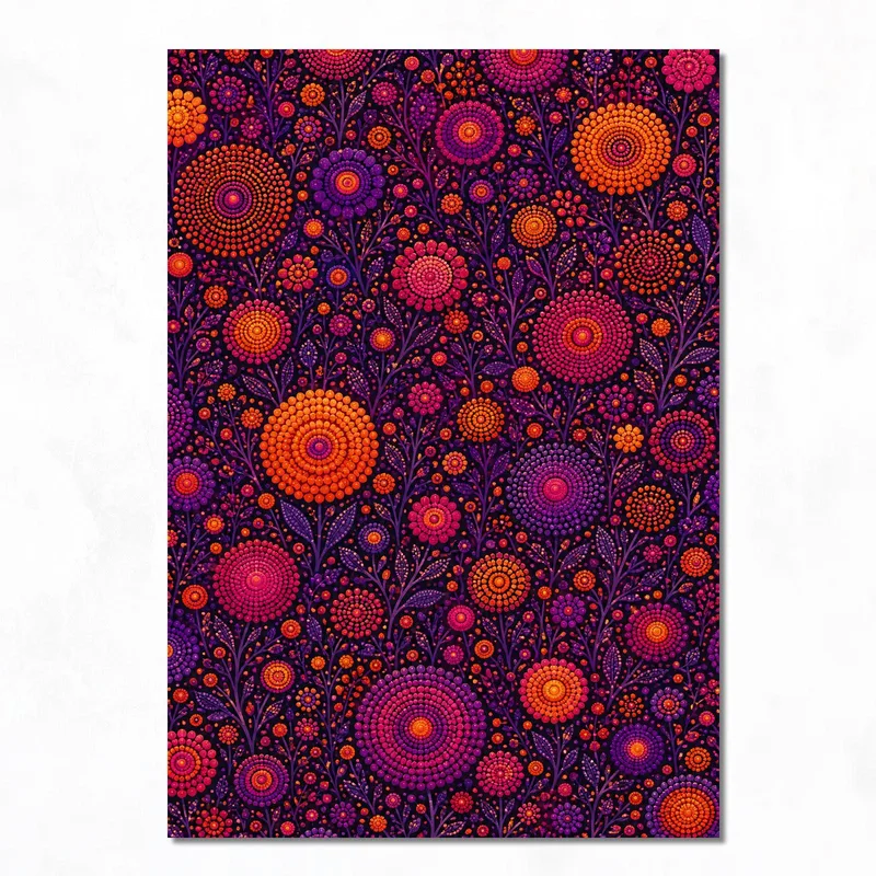Yayoi kusama impresion en lienzo flores vibrantes de mandala