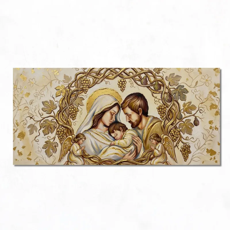 Sacra Famiglia con Angeli quadro canvas