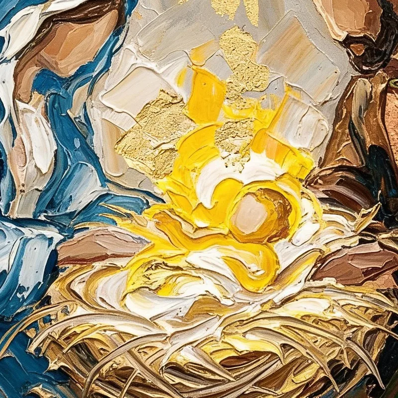 Stampa su canvas scena della sacra famiglia natività
