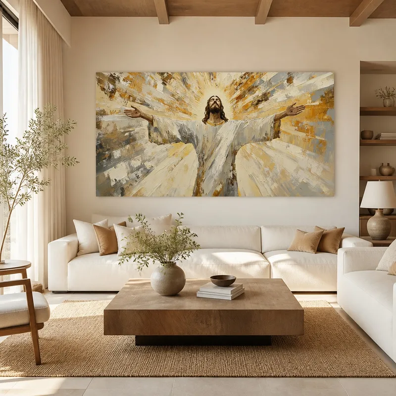 Étreinte Divine Radieuse tableau sur toile