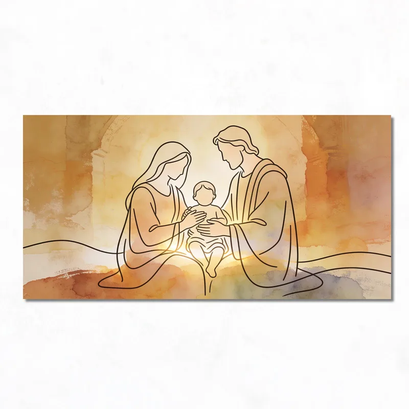 Ritratto della Sacra Famiglia quadro moderno su tela