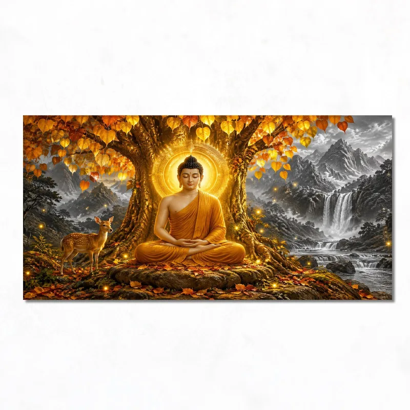 Buda bajo árbol de otoño cuadro moderno