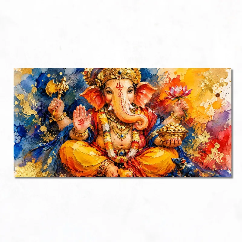 Lienzo artistico serenidad vibrante de ganesha