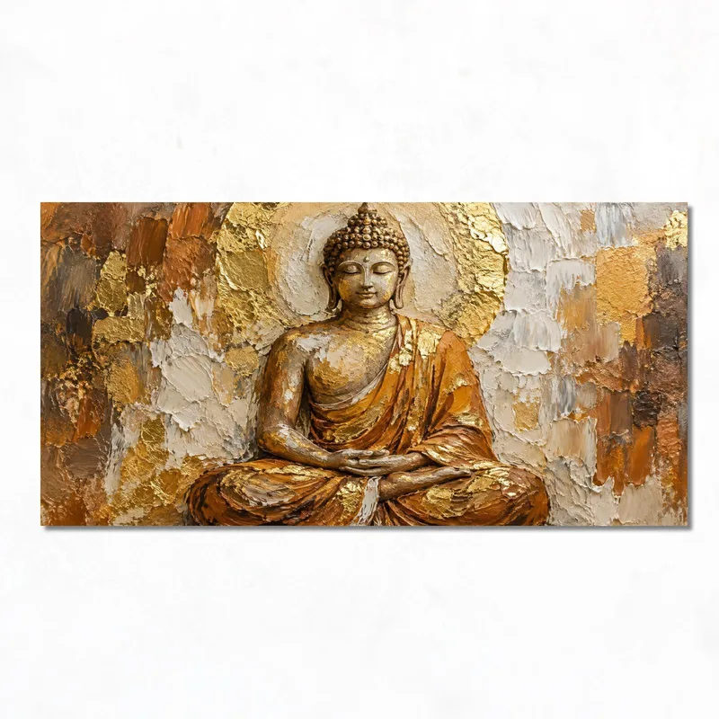 Goldene Buddha Meditation drucken auf leinwand