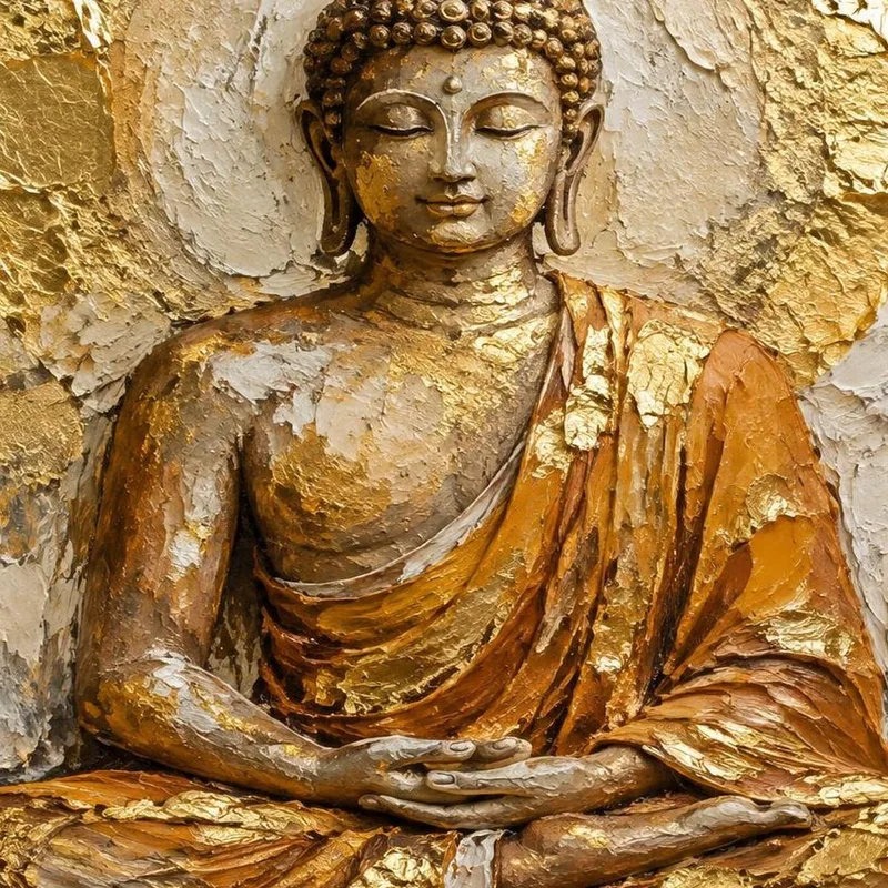 Goldene Buddha Meditation drucken auf leinwand