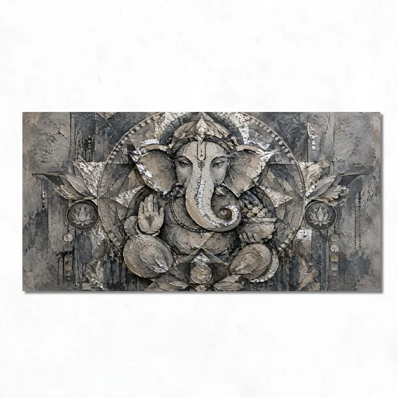 Leinwanddruck texturiertes ganesha-relief