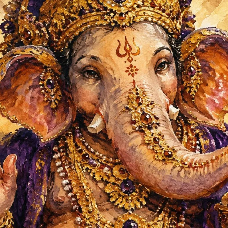 Benedizioni Divine di Ganesha quadro moderno su tela
