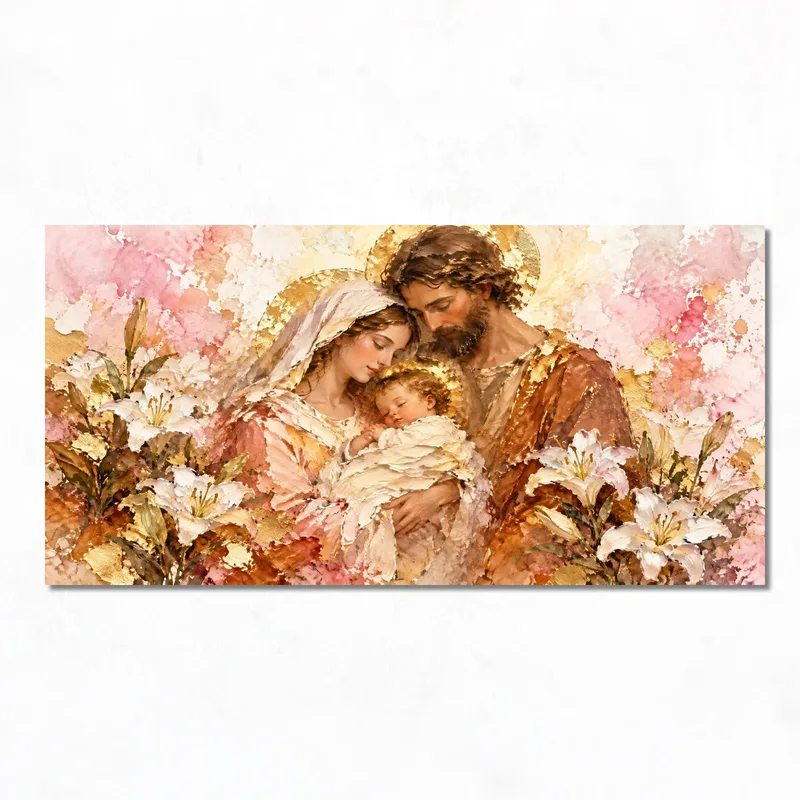 Sacra Famiglia con Gigli quadro moderno su tela