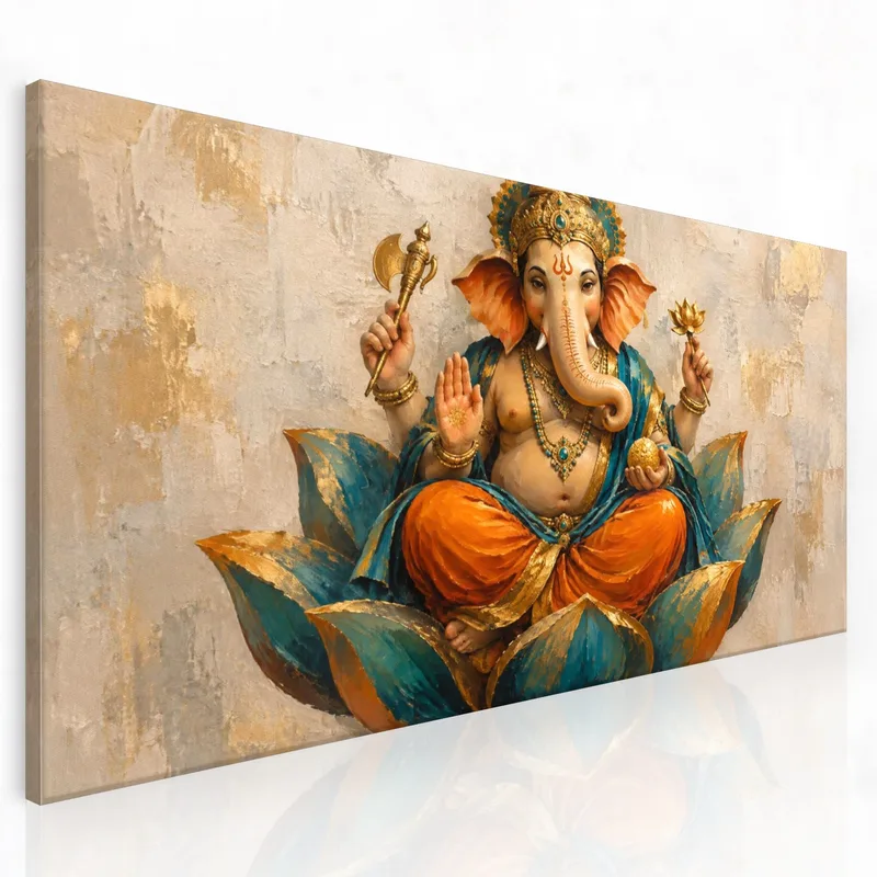 Ganesha sur Lotus tableau moderne