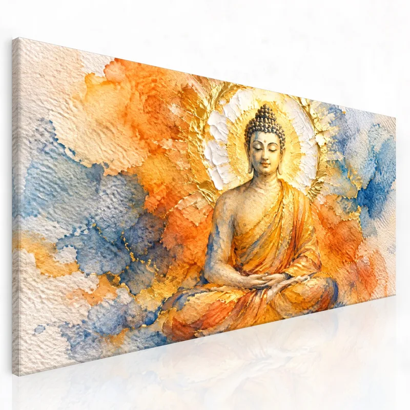 Impression sur toile bouddha doré sérénité