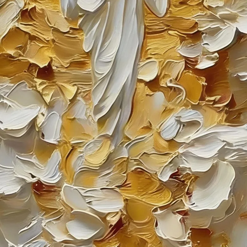 Fine art print ascending figure in golden blossoms