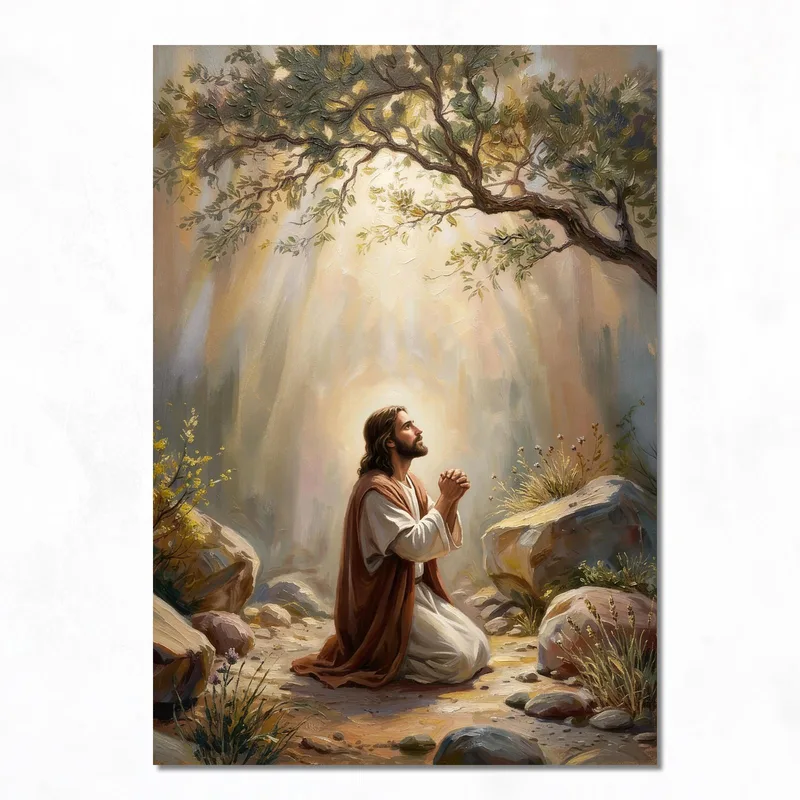 Jésus en Prière dans la Nature tableau sur toile