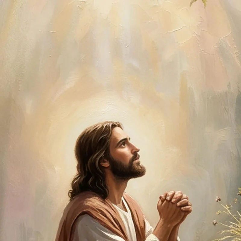 Jésus en Prière dans la Nature tableau sur toile