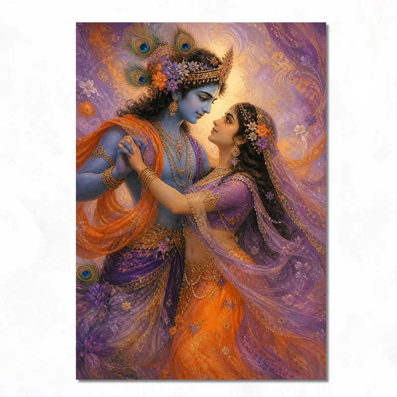 Quadro moderno krishna e radha