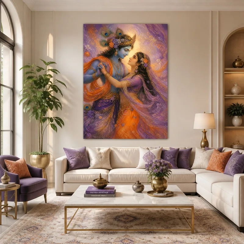 Quadro moderno krishna e radha