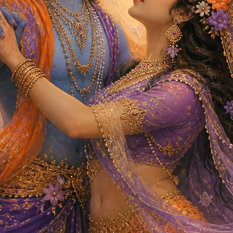 Quadro moderno krishna e radha