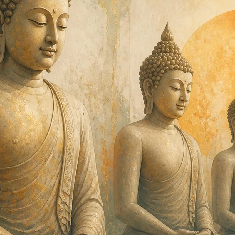Statue di Buddha Meditazione stampa su tela