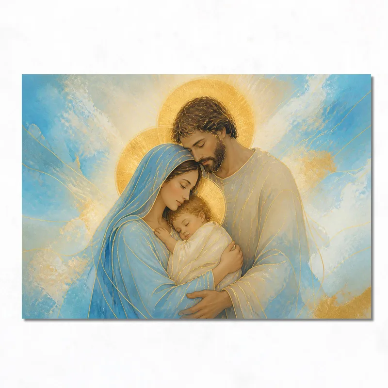 Canvas art print holy family embrace