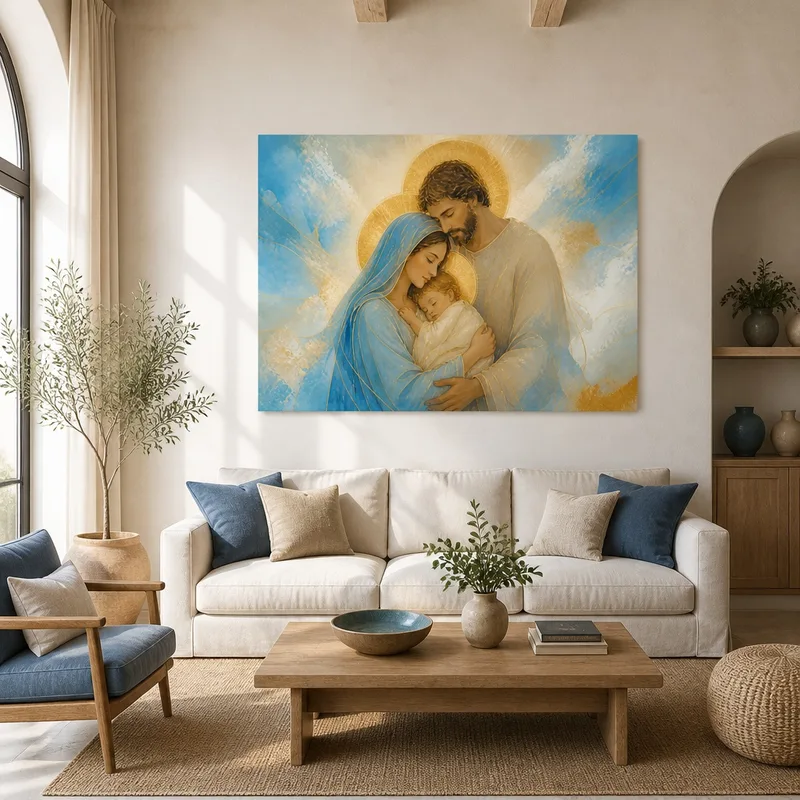 Canvas art print holy family embrace