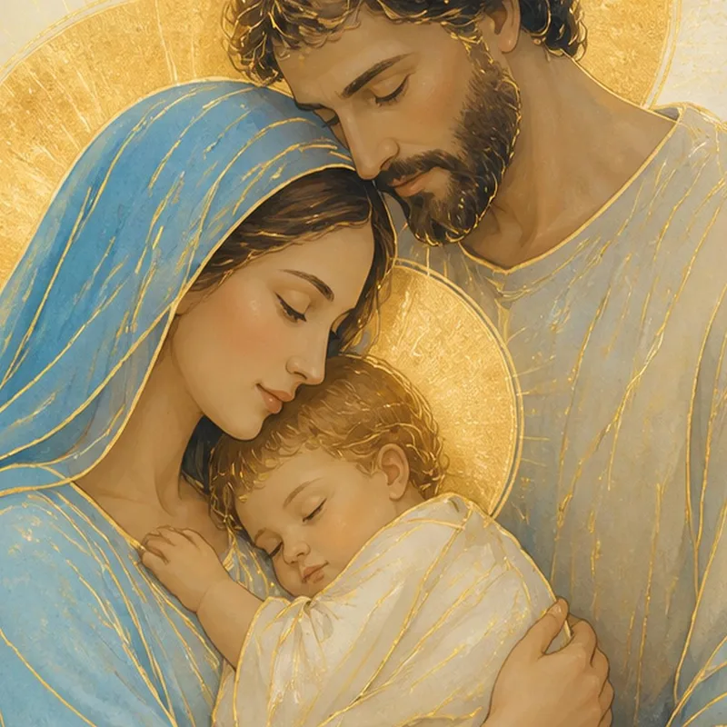 Canvas art print holy family embrace