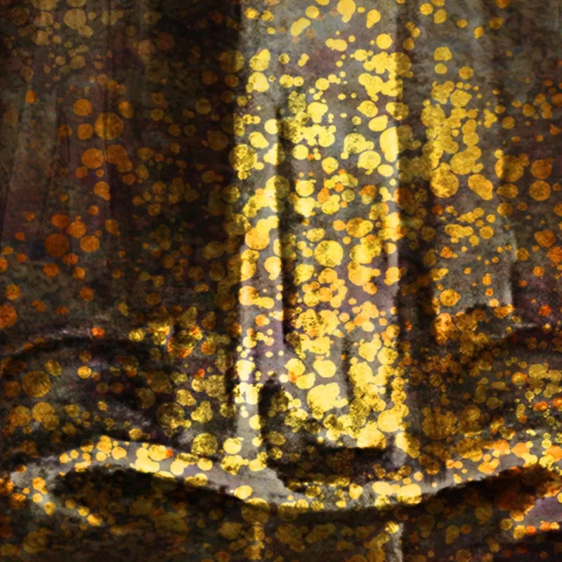 Modern canvas golden buddha face