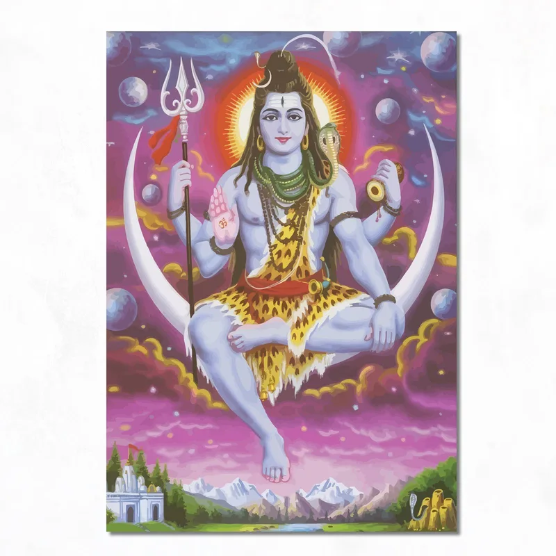 Canvas wall art shiva in cosmic meditation