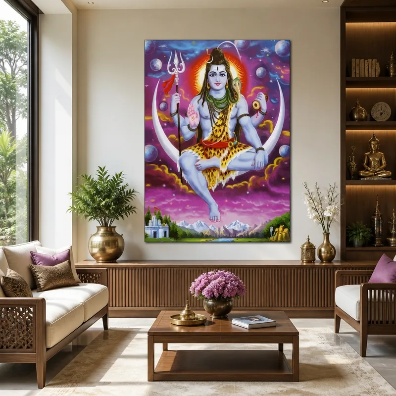 Canvas wall art shiva in cosmic meditation
