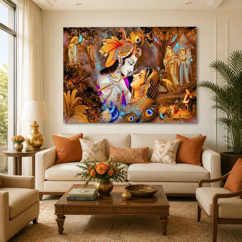 Radha Krishna Love canvas art print