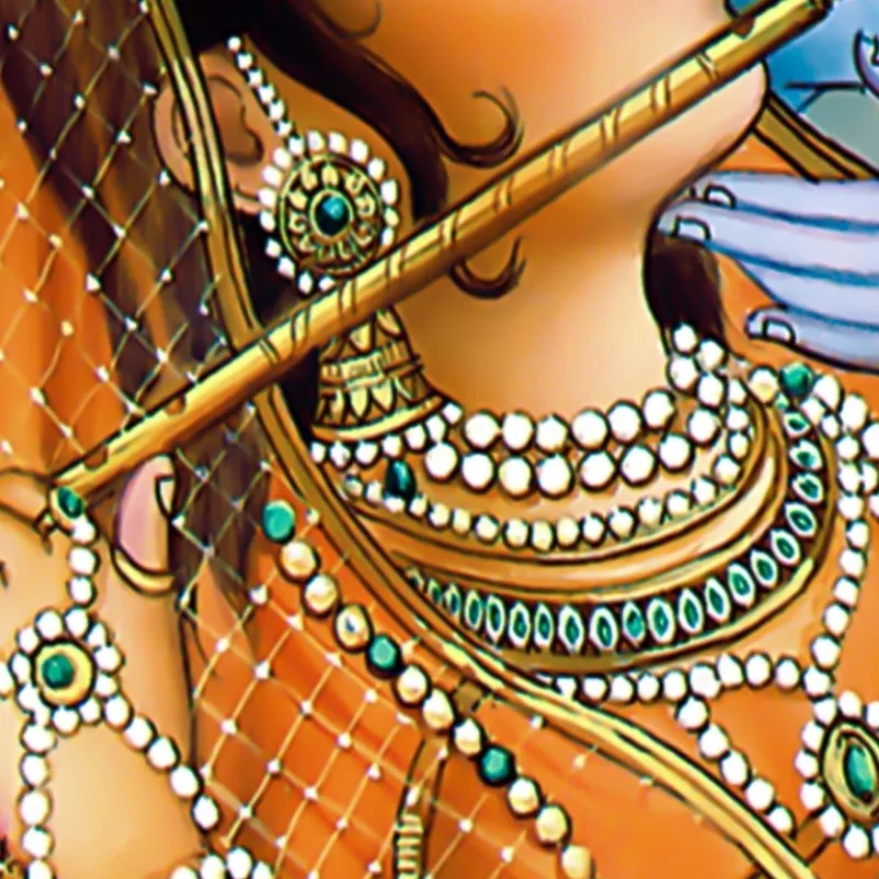 Radha e Krishna si Abbracciano quadro canvas