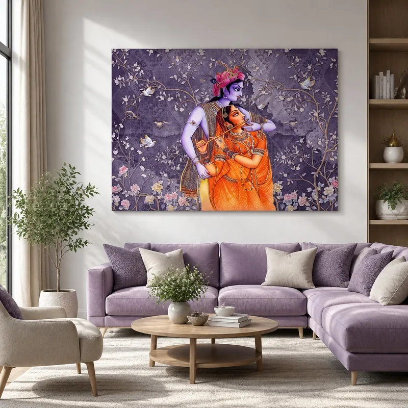 Canvas print krishna and radha together