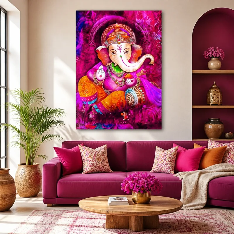 Canvas wall art ganesha divine blessing