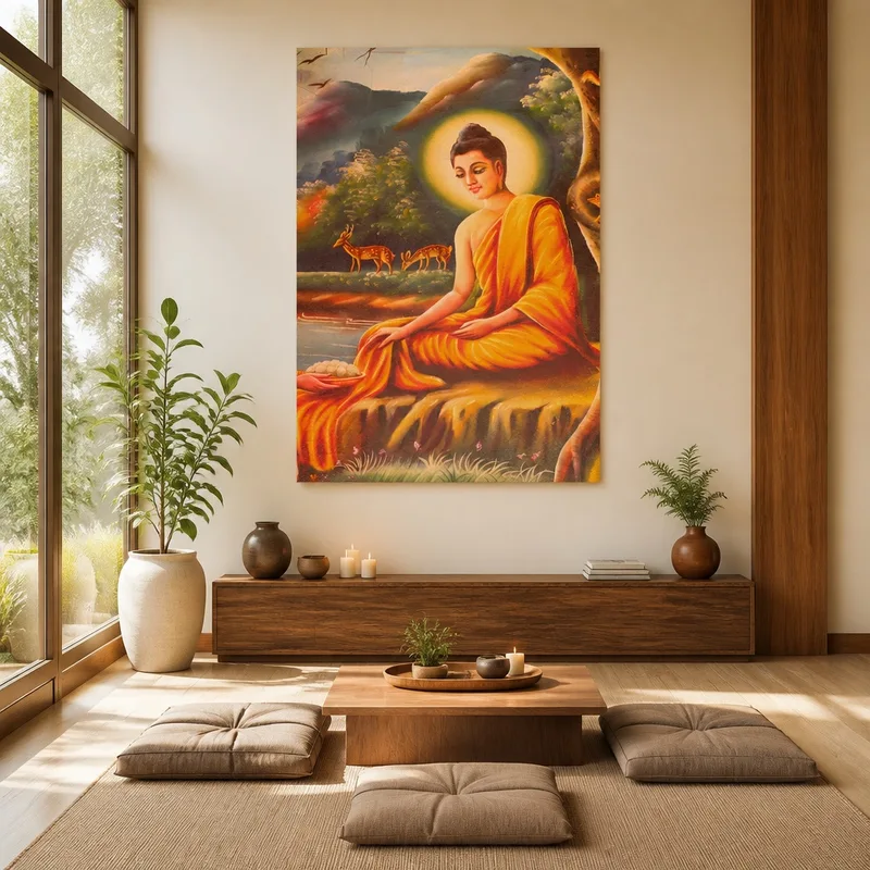Lienzo artistico serenidad de buda