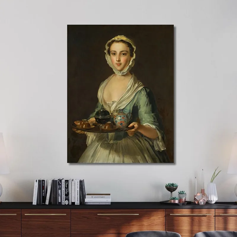 Una Joven Llevando Una Bandeja De Té Philippe Mercier
