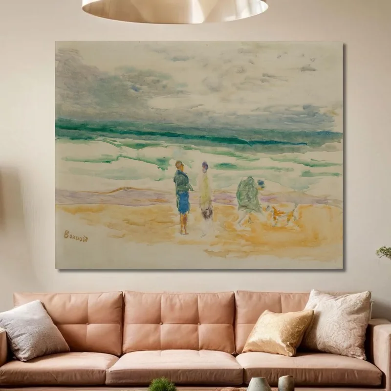 La Plage. Trois Personnages Et Un Chien Pierre Bonnard
