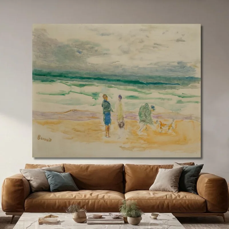 La Plage. Trois Personnages Et Un Chien Pierre Bonnard