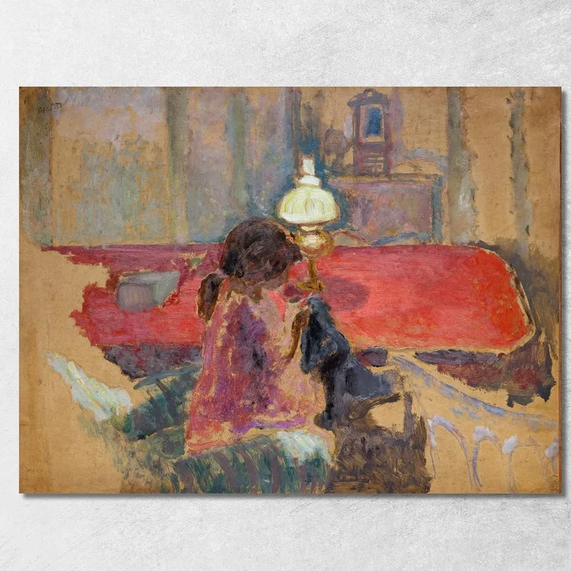Donna Con Lampada Pierre Bonnard quadro stampa su tela