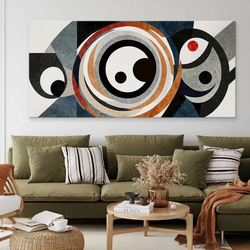 Abstract Shapes Framework Colorful Abstract Circular Composition