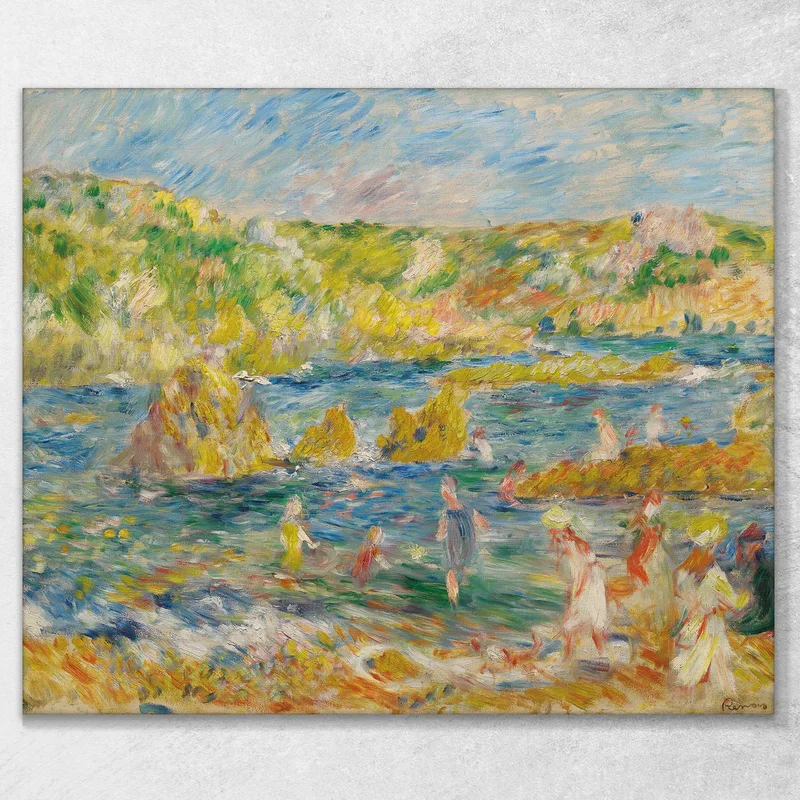 Guernsey Rocks Con Figure Sulla Spiaggia A Guernsey Pierre-Auguste Renoir