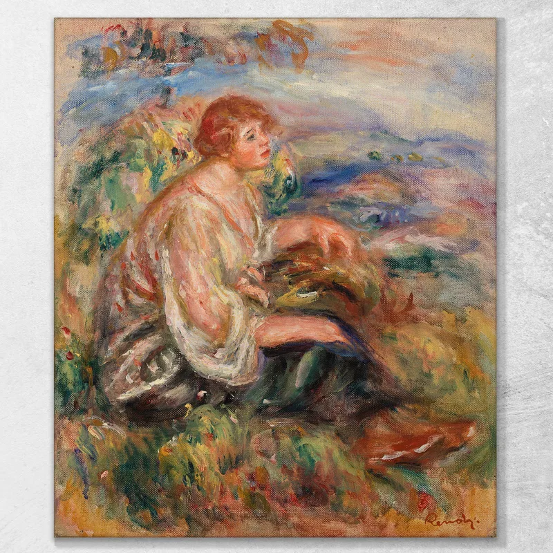 Woman In Tulle Blouse And Black Skirt Pierre-Auguste Renoir