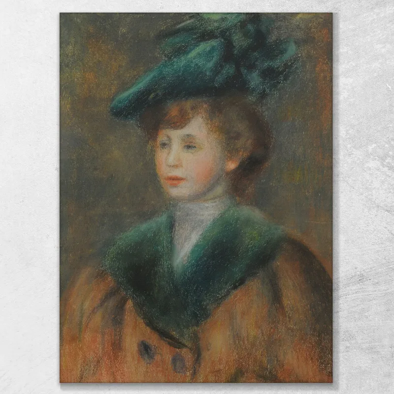 Junge Frau Mit Grünem Hut Pierre-Auguste Renoir