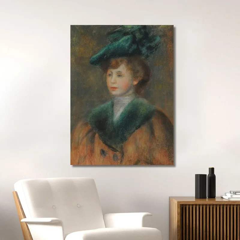 Junge Frau Mit Grünem Hut Pierre-Auguste Renoir