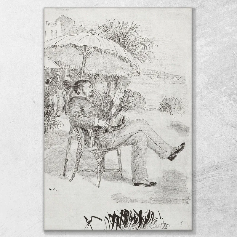 En La Terraza De Un Hotel De Bordighera El Pintor Jean Martin Revisa Su Factura Pierre-Auguste Renoir